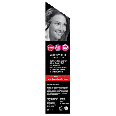 TouchBack PRO Dark Brown Gray Root Touch Up Marker Applicator - Real Hair Color
