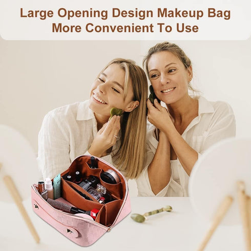Large Capacity Travel Cosmetic Bag, Plaid Checkered Makeup Bag, Portable Waterproof Skincare Bag
