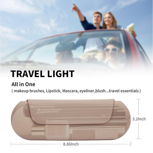 Silicone Makeup Brush Holder Travel Cosmetic Bag, Soft Portable Case with Anti-Fall Out Magnetic Closure