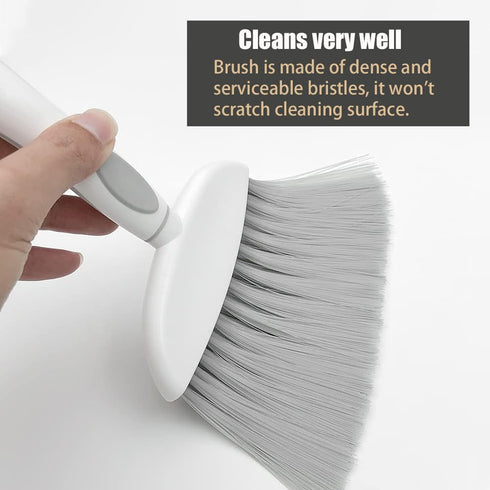 Mini Dustpan and Brush Set, Small Broom and Dustpan Set for Desk, Table, Home, Kitchen Necessities (Gray)