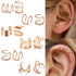 Rose Gold Hair Braids Dreadlock, 24 Pcs Non-Piercing Ear Clip Beard Beads for Women Men