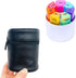 HINTRMENT 28-Grid Weekly Pill Organizer with Synthetic Leather Travel Case, Portable Round Compartment Medicine Box