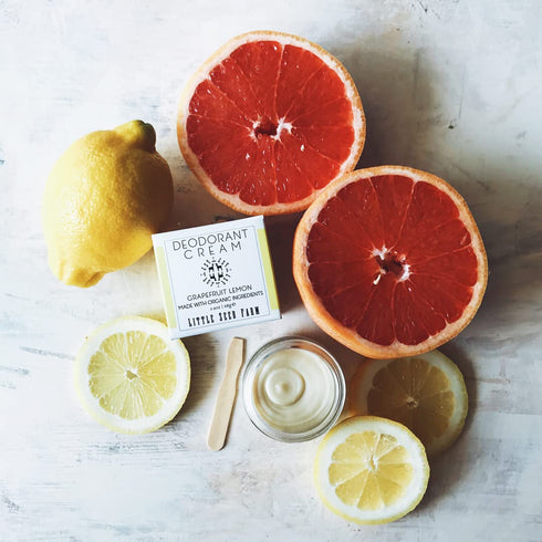 Little Seed Farm All Natural Deodorant Cream - Aluminum Free, 2.4 Ounce, Grapefruit Lemon