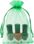 HRX Package 100pcs Organza Drawstring Bags, Green, 4 x 6 inch Candy Mesh Gift Pouches