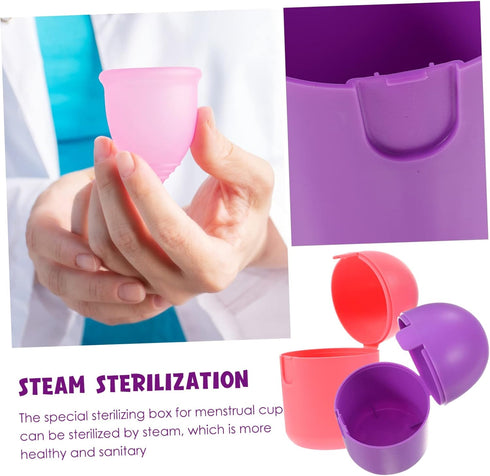 Ipetboom 10pcs Portable Microwave Cleaning Holder for Cups High-Temperature Resistant Storage Box for Personal Items