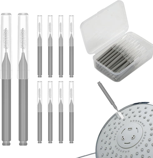 40pcs Tiny Shower Head Nozzle Cleaning Brushes, Multifunctional Mini Tools for Small Hole Shower Head (Gray)