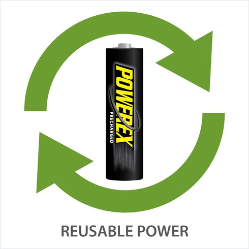 Powerex Low Self-Discharge Precharged AA Rechargeable Nimh Batteries, MH-8AAP-BH