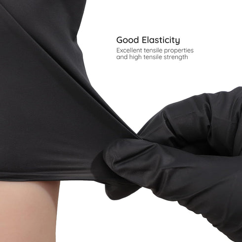 Segbeauty 20 Counts Large Black Hair Dye Gloves - Reusable Rubber for Hair Styling, Powder Free