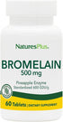 Natures Plus Bromelain 500 mg, Natural Proteolytic Supplement, 60 Vegetarian Tablets