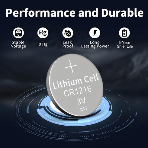 PKCELL 10 Pack CR1216 CR1216 3V Watch Battery Lithium Coin Cell Battery