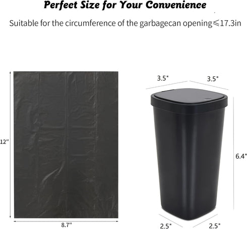 Mini Trash Bags 10 Rolls (200 Counts) - 0.5 Gallon/2 Liter Leak-Proof Bags for Car, Desktop & Small Trash Cans
