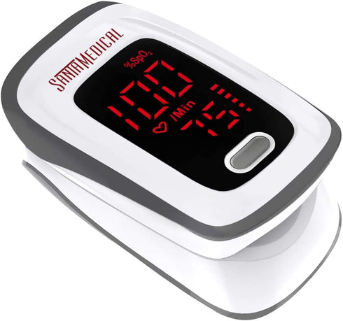 Fingertip Pulse Oximeter, Blood Oxygen Saturation Monitor, Portable Digital Reading, Batteries and Carry Case Included