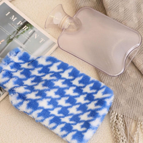 PEKJI 1L Large Plush hot Water Bottle Warm Water Bottle for hot Compress Belly Warmer hot Water Bag with Cover Hand