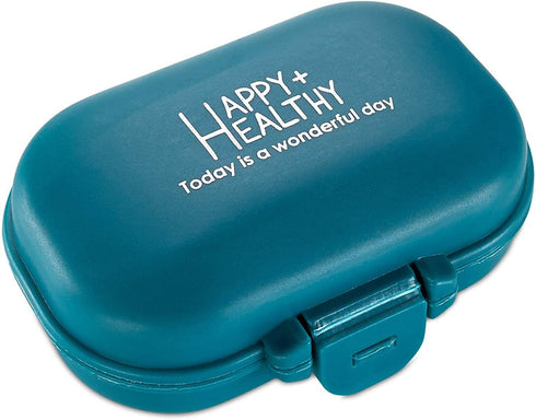 Pill Organizer Box - 4 Compartment Travel Medication Carry Case, Daily Vitamin Organizer for Pocket or Purse