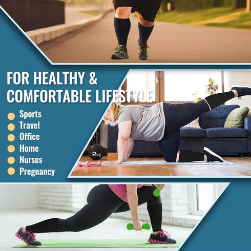 Yxmeiguo 4XL, Plus Size Compression Sleeves for Calves Women Wide Calf Compression Legs Sleeves Men Relieve Varicose