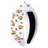 Pride Headbands for Women, Rainbow Heart Knotted Headband, Embellished Crystal Wide Top Knot Hair Accessories