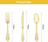 150PCS Gold Plastic Silverware for 50 Guests, Heavy Duty Gold Disposable Utensils Sets, Includes 50 Forks, 50 Spoons, 50 Knives, Elegant Cutlery Perfect for Wedding or Party by Bestluck