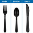 50 ct Black Plastic Utensils Set, Heavy Duty Disposable Cutlery Pack with Wrapped Napkin and Salt/Pepper