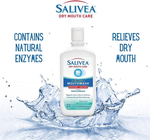 Dry Mouth Mouthwash - Soothing Mint Flavor with Natural Salivary Enzymes - Gentle Aid for Dry Mouth Care