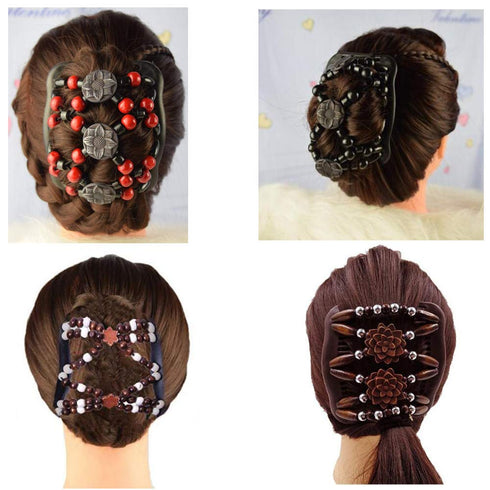 LOVEF Thick Hair Clip Combs - 5 Pcs Hair Accessories for Girls Bun Maker, Waterproof, Easy Updo