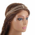 Layered Head Chain - Rhinestone Hair Jewelry Gold Elastic Headpiece for Wedding, Crystal Prom Party Halloween for Women