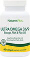 Natures Plus Ultra Omega 3 6 9, 1200 mg, 60 Softgels - Borage Oil, Fish Oil, Flax Oil Supplement, Gluten-Free - 60