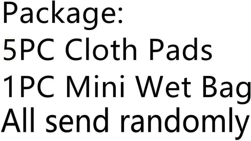 6Pcs Reusable Waterproof Menstrual Pad Sets, 1Pc Mini Wet Bag, 5Pcs Heavy Flow Microfleece Pads