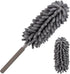 Loulicia Microfiber Feather Duster for Cleaning,Sheneyron Washable Dusters,with 2pcs Replaceable Microfiber Head,Detachable Cleaning