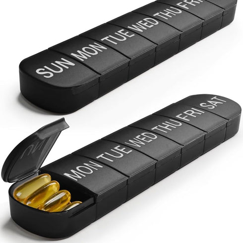 JUNIPLTER 2 PCS Weekly Pill Organiser 1 Times a Day, Arthritis Friendly Travel
