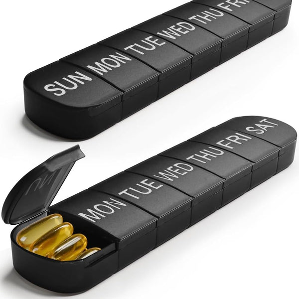 JUNIPLTER 2 PCS Weekly Pill Organiser 1 Times a Day, Arthritis Friendly Travel
