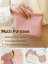 Small Pink Cosmetic Bags for Women, Pu Leather Makeup Pouch with Zipper, Travel Makeup Bag for Purse