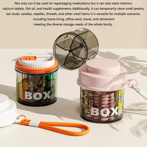 QXMYGSLSD 2Pcs 4 Weekly Pill Organizer Arthritis Friendly, BPA Travel Day Pill Box Design and Large Compartment to Hold