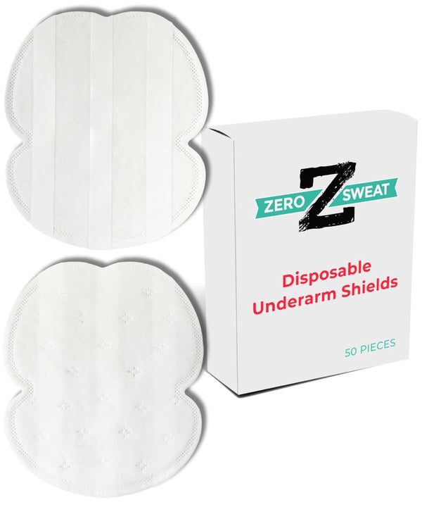 ZeroSweat Underarm Sweat Pads - Natural Disposable Absorbent Pads (50 Pads)