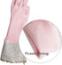 KINGFINGER 2 Pairs Reusable Dishwashing Gloves, PVC Waterproof Long Cuff Household Cleaning Gloves, Large