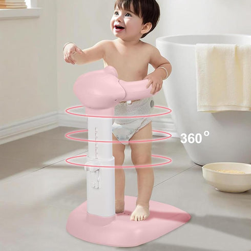 loyliawa Foldable Baby Shower Stand with Armrest, High Stability Adjustable Height Baby Shower Standing Support