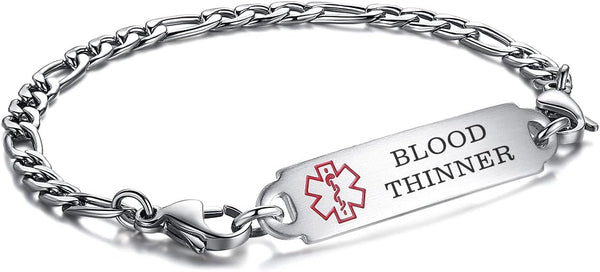 LinnaLove Interchangeable Medical Alert Bracelets for Men Women, Stainless Steel with Free Engraving