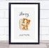 The Card Zoo New Baby Birth Details Christening Nursery Bear Initial H Keepsake Gift Print