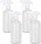 UUJOLY 17 oz Clear Plastic Spray Bottle Trigger, Refillable Container for Water, Essential Oils, Hair, 4 Pack