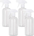 UUJOLY 17 oz Clear Plastic Spray Bottle Trigger, Refillable Container for Water, Essential Oils, Hair, 4 Pack