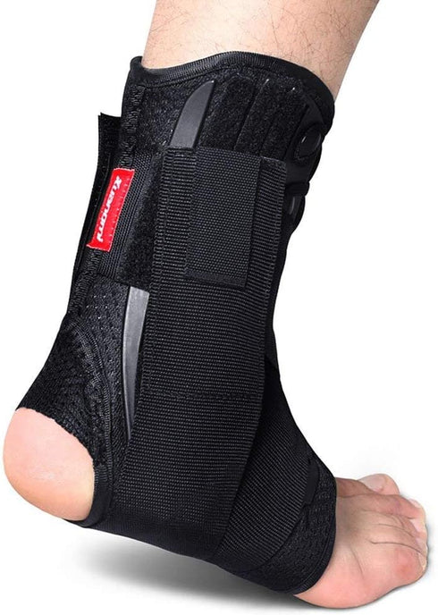 Kuangmi Adjustable Ankle Brace Stabilizers for Sports Protection, Sprained Ankle Recovery (1 Piece, L)