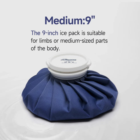Ice Pack for Injuries Reusable, Ice Bags Hot Water Bag for Hot & Cold Therapy and Pain Relief with Cover, No-Leak Elastic Breathable Ice Bag, Size 9"