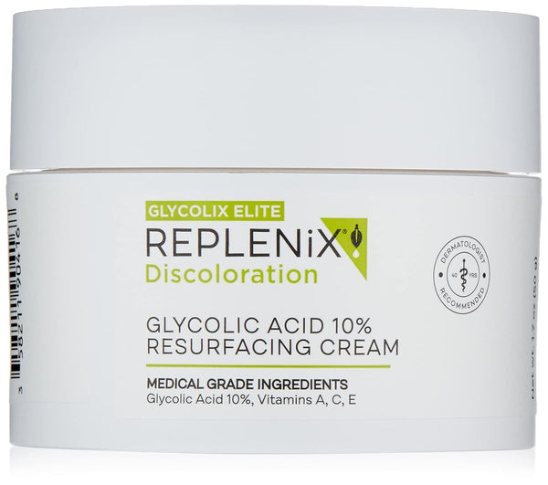 Replenix Glycolic Acid 10% Resurfacing Cream - Hydrating Exfoliating Face Moisturizer for Skin Discoloration