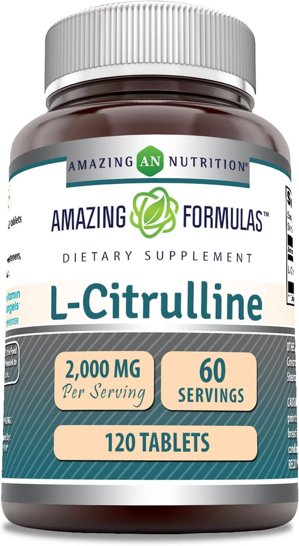 Amazing Formulas L Citrulline 2000mg Supplement - 120 Tablets, Non-GMO, Gluten Free, Made in USA