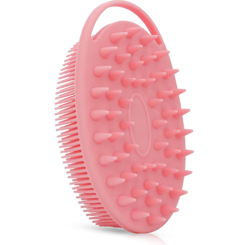 Upgrade 2 in 1 Bath and Shampoo Body Brush, Silicone Exfoliating Scrubber, Premium Loofah (1PC Pink)