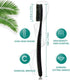 Large Long Head Toothbrush, 4-Pack, Upgraded Hard Charcoal Bristles for Whitening and Plaque Removal