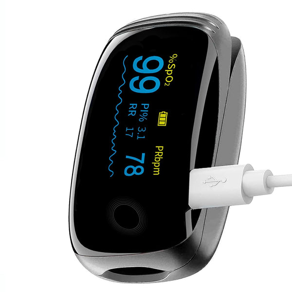 Rechargeable Pulse Oximeter Fingertip Oxygen Monitor Fingertip with SpO2 Pulse Rate and