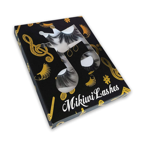MIKIWI 25mm Dramatic 6D Faux Mink Lashes, Fluffy Volume Eyelashes, Thick Crossed Lashes (6D4-05)