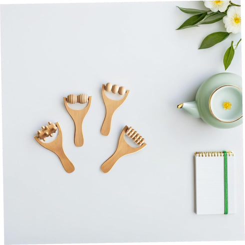 ZUNOXAZ 8pcs Wooden Massage Roller Multi Functional Hand Massager for Neck Shoulder Back Foot Relief Ergonomic Design