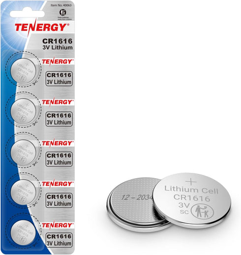 Tenergy CR1616 3V Lithium Cell Battery, for Keys, Handheld Game Console, Calulators, Accessories,