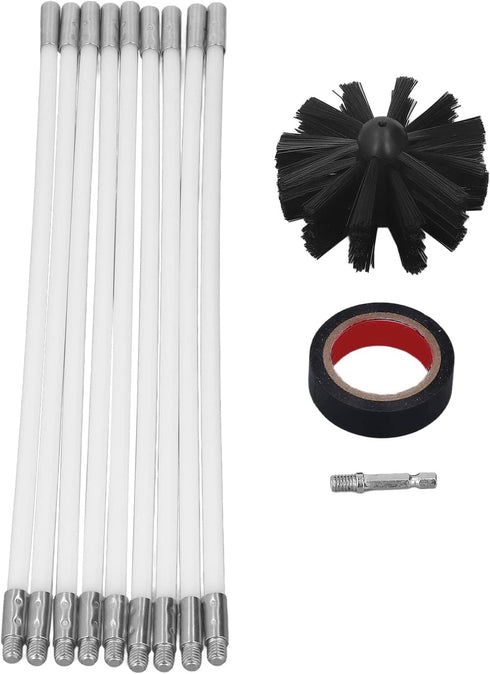 Dryer Vent Cleaner Kit, 20ft Flexible Lint Brush with Drill Attachment for Fast Cleaning